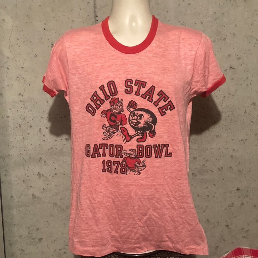 Vintage Ohio State 1978 Gator Bowl T-Shirt Size Large Velva Sheen Red